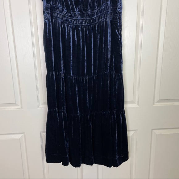 Anthropologie Somerset Navy Velvet Tiered Maxi Dress Boho Holiday NWT Sz 3X - Picture 4 of 11